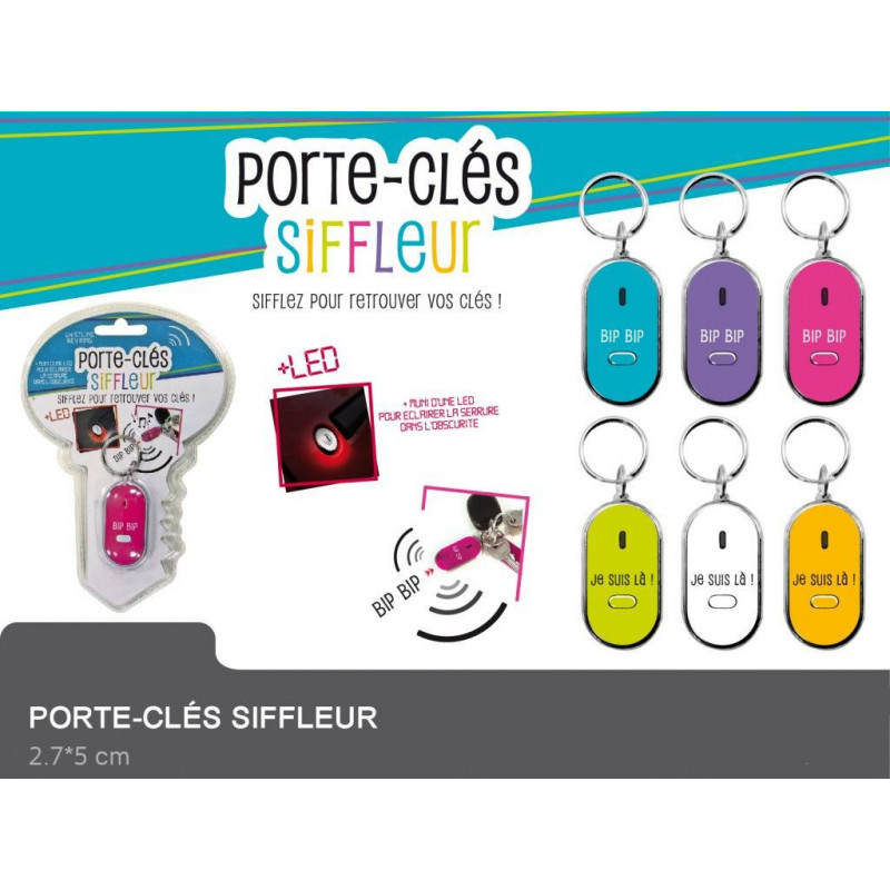 Porte clés siffleur et lumineux