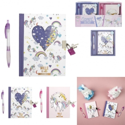 COFFRET CARNET SECRET LICORNE ET STYLO