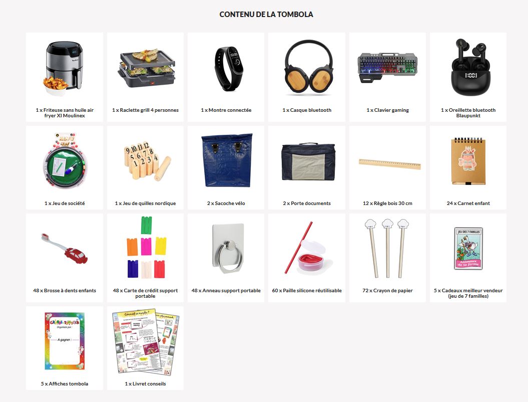kit 7 tombola